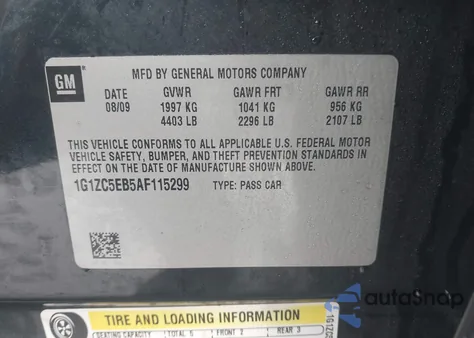 2010 Chevrolet Malibu Lt from USA, damaged, VIN 1G1ZC5EB5AF115299